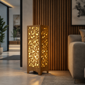 13 Carved Wood Floor Lantern DXF | Floral Decorative Lamp CNC Laser Cut File
