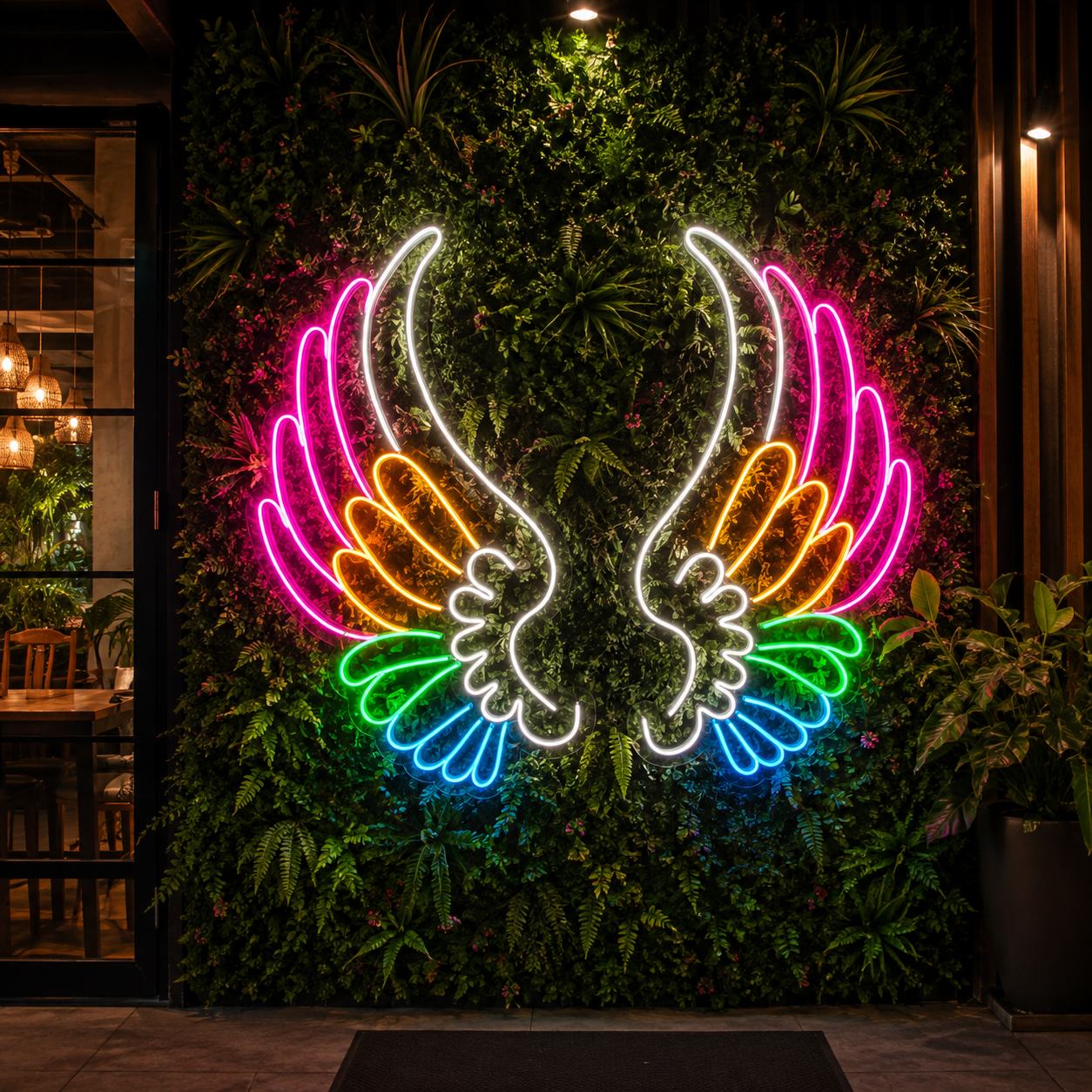 Wings Neon Sign DXF, SVG & AI Files – LED Light CNC Cutting Design