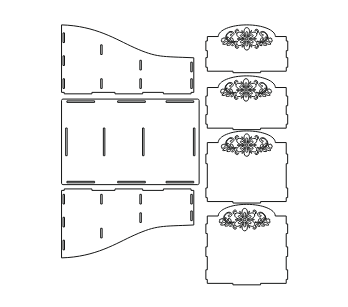 Wooden Spice Organizer CDR DXF SVG EPS AI | CNC & Laser Cut Spice Rack | Wooden Spice Organizer Digital Cutting File