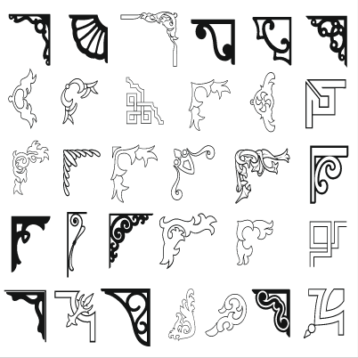 150 Corner Patterns CDR EPS Files Bundle | Decorative Corner Designs Bundle | CNC Woodworking & Laser Cutting Templates