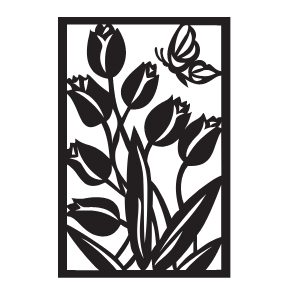 Floral Metal Panel Pattern CDR File | Decorative CNC Cut Metal Panel Design