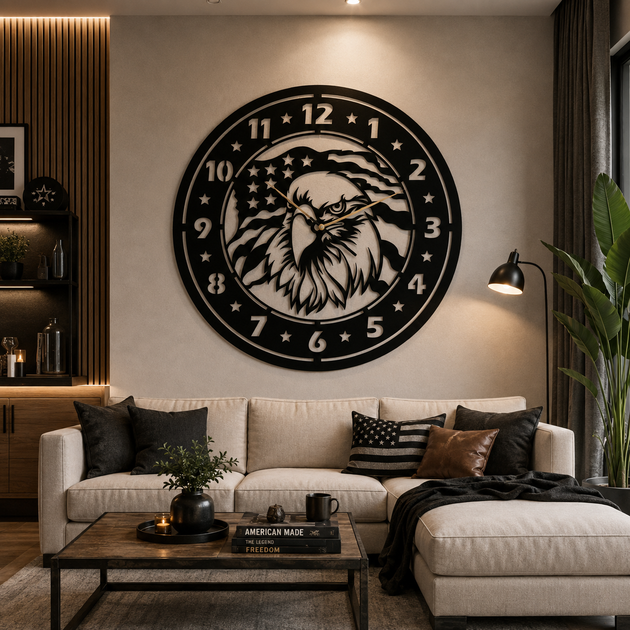 Americana Eagle Clock DXF, AI & SVG | CNC Laser Cut Digital File
