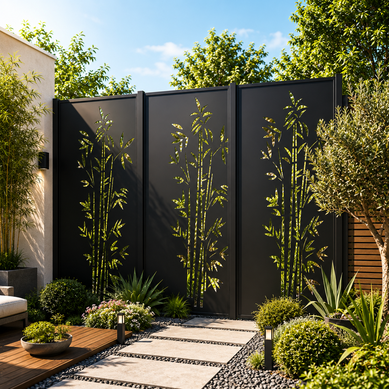 Bamboo Fence DXF, SVG & AI | Metal Sheet CNC Laser Cut File | Decorative Privacy Panel Digital Download