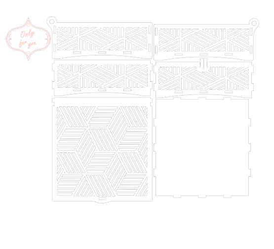 Kubik Pattern Laser Cut Decorative Wooden Jewelry Box – AI, SVG & DXF