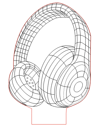 Headphone Hologram Laser Cut DXF AI EPS Files
