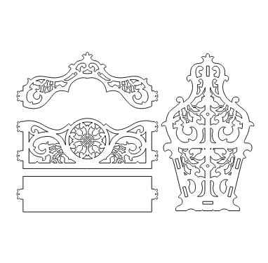 Carved Flower Pots DXF, AI, CDR, EPS & SVG Files – Decorative Planter Laser Cutting Design