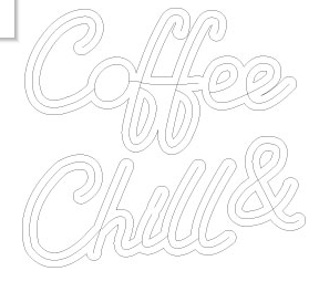 Coffee & Chill Neon Sign DXF, AI, EPS & SVG Files – LED Light CNC & Laser Cutting Design