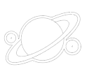 Saturn Planet Neon Sign DXF, SVG & AI Files – LED Light CNC & Laser Cutting Design
