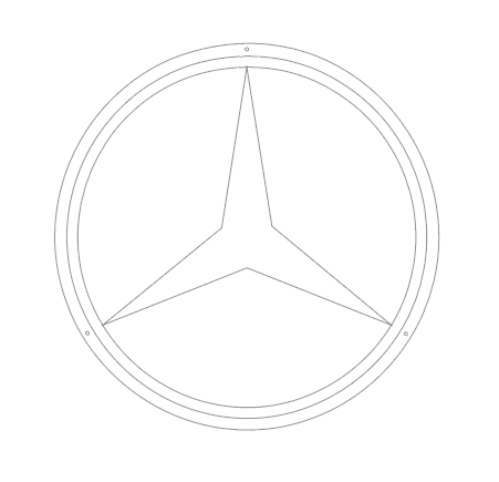 Mercedes Logo Neon Sign DXF, SVG & AI Files – LED Light CNC Cutting Design