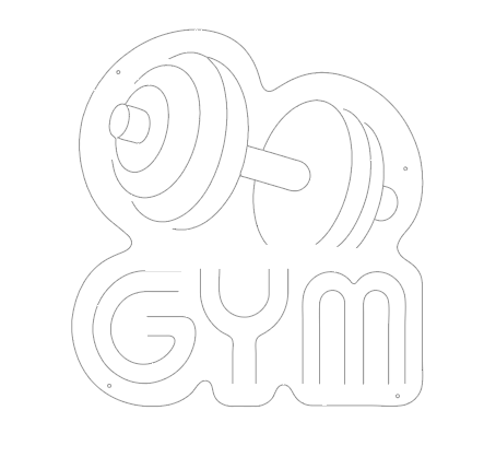 Gym Neon Sign DXF, SVG & AI Files – LED Light CNC Cutting Design