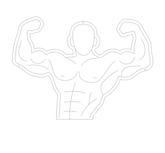 Bodybuilder Neon Sign DXF, SVG & AI Files – LED Gym Wall CNC Cutting Design