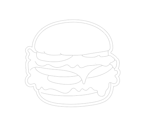 Burger Neon Sign DXF, SVG & AI Files – LED Light CNC Cutting Design