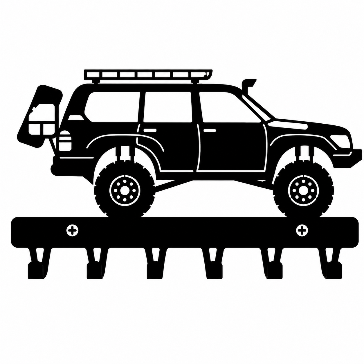 Car Key Holder DXF, AI & SVG | Car Garage Welcome Entryway File | CNC Laser Cut Digital File