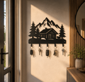 Cozy Cabin Key Rack Entryway DXF, AI & SVG | Key Holder | CNC Laser Cut Digital File