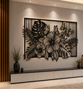 Tropical Leaves Wall Panel Decor DXF, SVG, DWG & AI Files – Decorative CNC & Laser Cutting Design