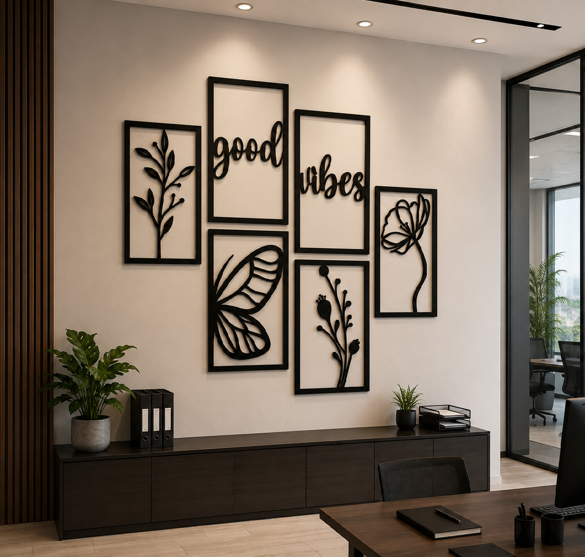 Good Vibes Wall Decor DXF, SVG, DWG & AI Files – Positive Quote CNC & Laser Cutting Design