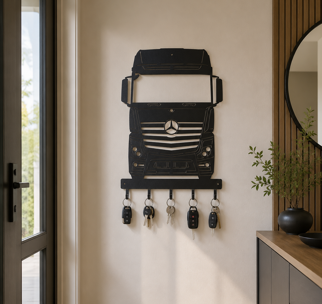 Truck Key Holder Wall Art Digital File DXF Ai SVG | CNC, Laser or Plasma Cut Digital File