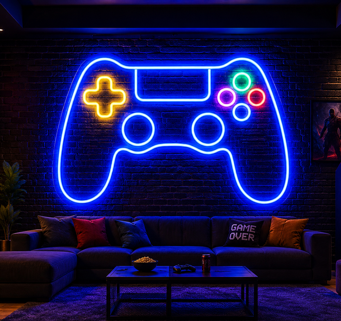 Gaming Controller Neon Sign DXF, SVG & AI Files – Gaming Zone Wall Decor
