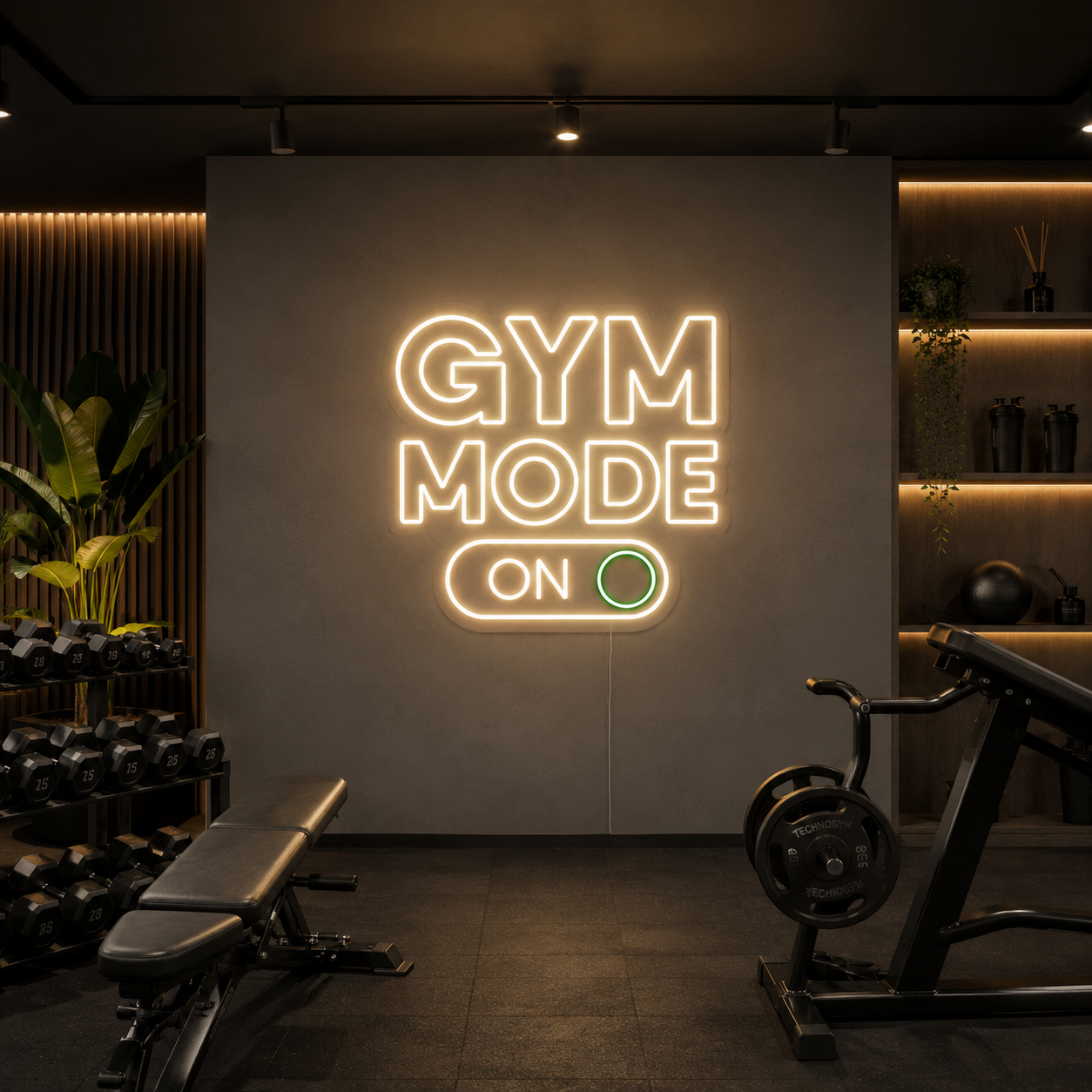 Gym Mode Neon Sign DXF, SVG & AI Files – LED Light CNC Cutting Design