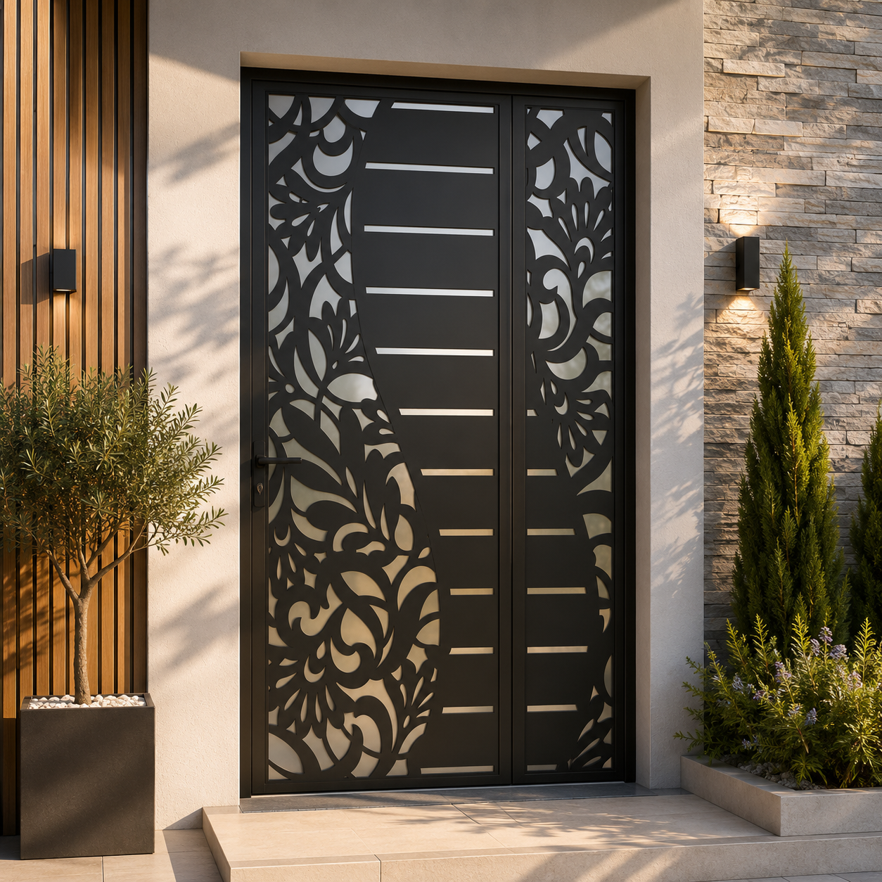 Clean Decorative Metal Door DXF, AI, SVG & EPS Files | CNC Laser & Plasma Cutting Pattern