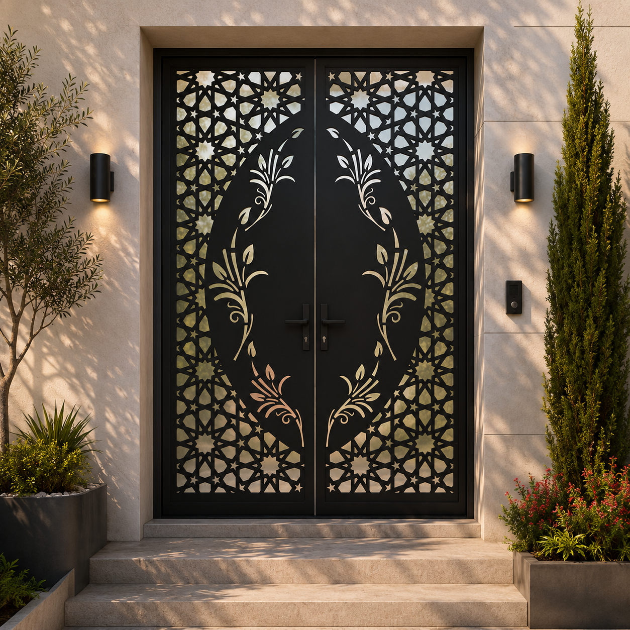 Modern Islamic Pattern Metal Door DXF, AI, SVG & EPS Files | CNC Laser & Plasma Cutting Design
