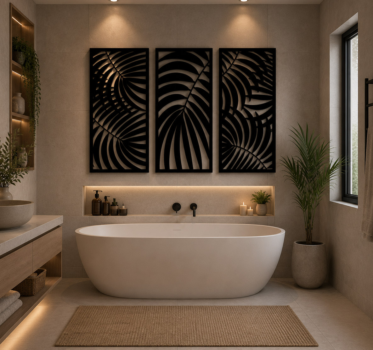Palm Leaves Wall Decor cutting files | Wall Art | DXF AI Files for CNC, Laser & Plasma Cutting