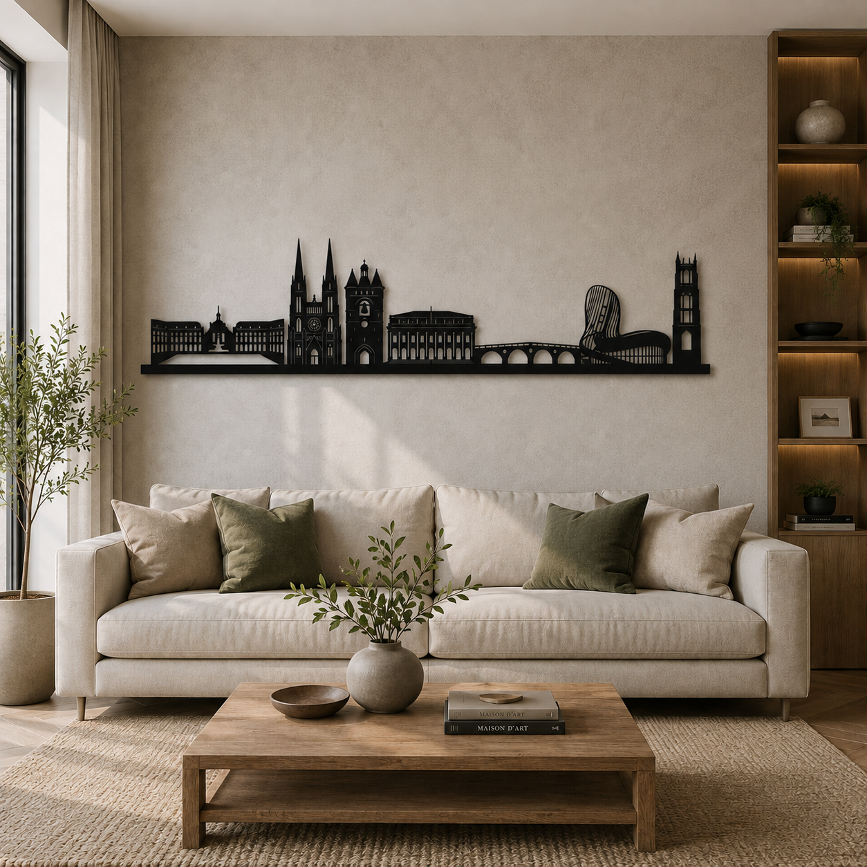 Skyline Bordeaux Wall Decor Cutting File DXF EPS | France City Decor | CNC Laser Cut Vector | Digital Download