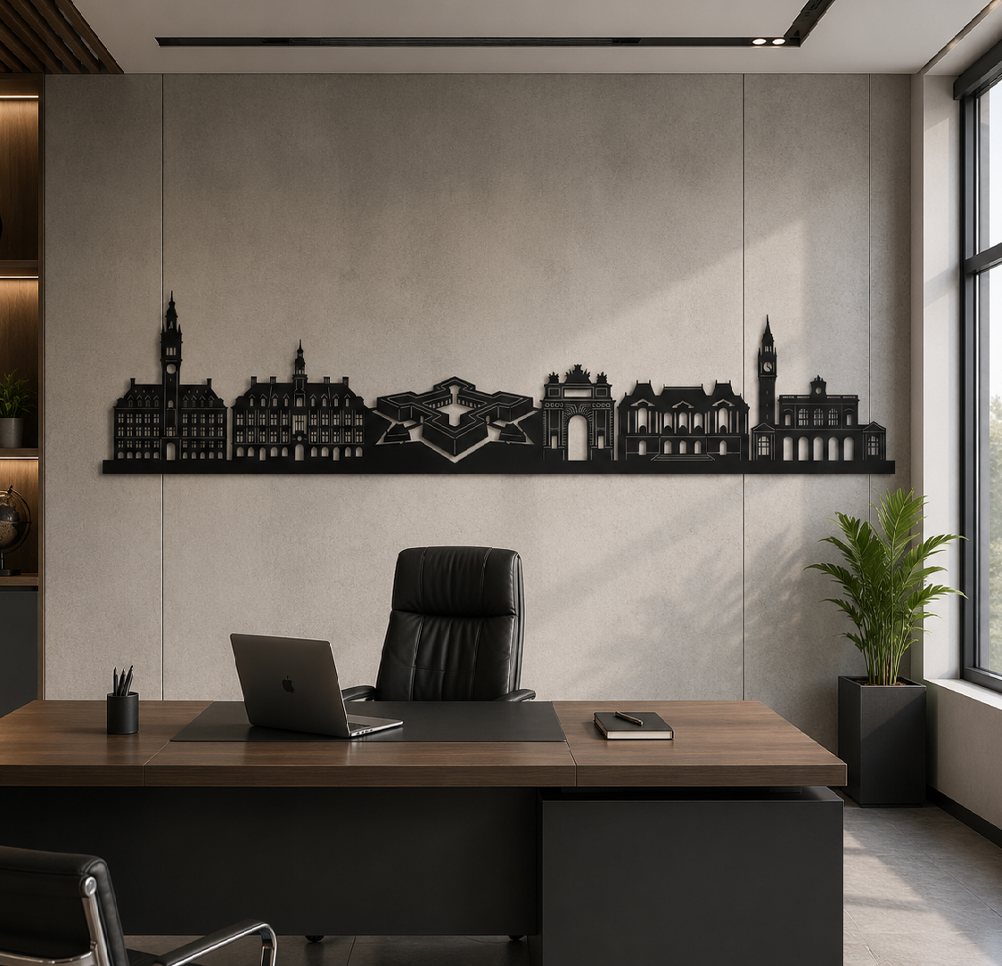 Skyline Lille Wall Decor Cutting File DXF EPS | France City Decor | CNC Laser Cut Vector | Digital Download
