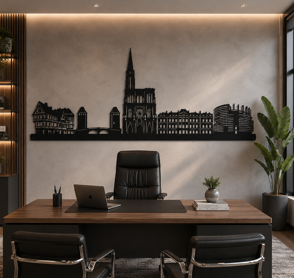 Strasbourg Skyline Wall Decor Cutting File DXF EPS | France City Decor | CNC Laser Cut Vector | Digital Download