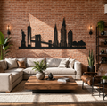 New York Skyline Wall Decor Cutting File DXF AI SVG | USA City Decor | CNC Laser Cut Vector | Black skyline art anchors a warm modern home office