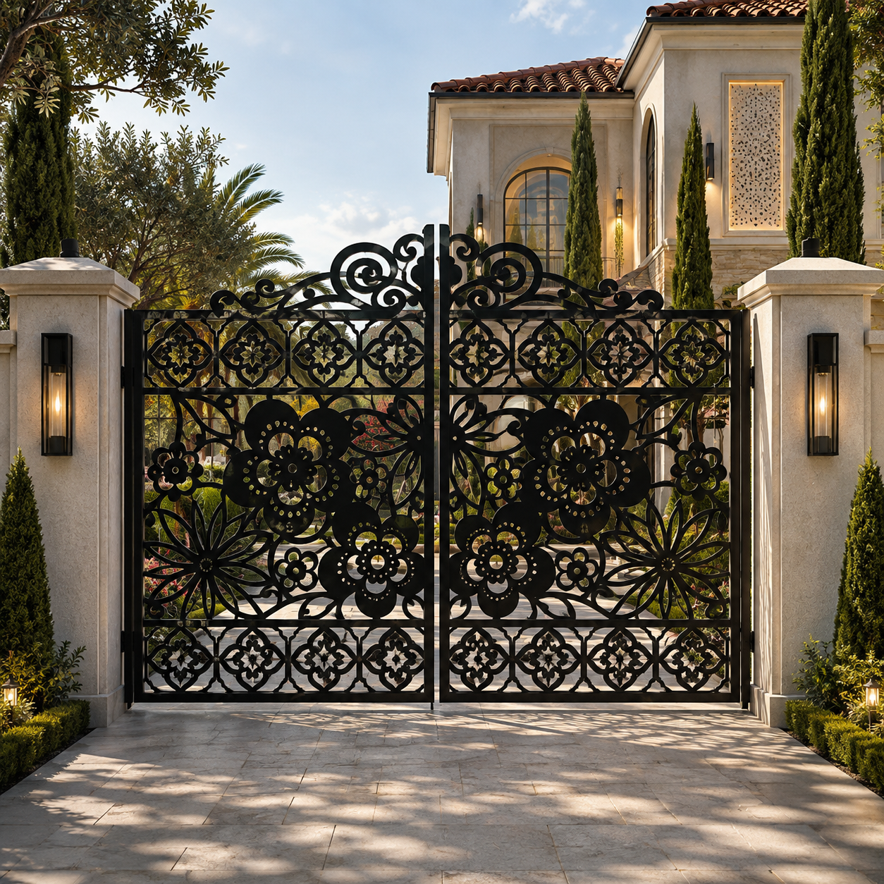 Floral Metal Gate DXF, SVG & AI Files – Ornate Garden Gate CNC & Laser Cutting Design