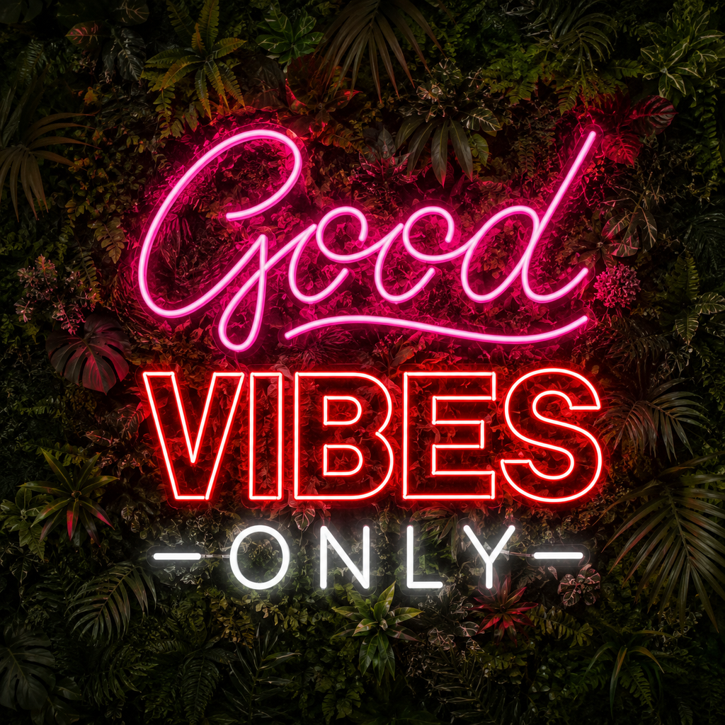 Good Vibes Only Neon Sign DXF, SVG & AI Files – LED Light CNC & Laser Cutting Design