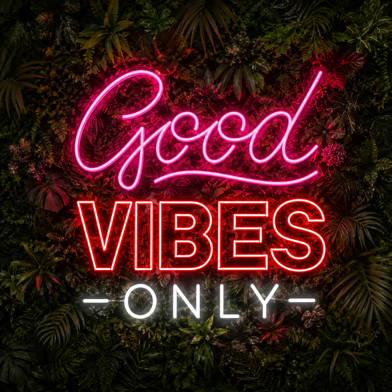 Good Vibes Only Neon Sign DXF, SVG & AI Files – LED Light CNC & Laser Cutting Design