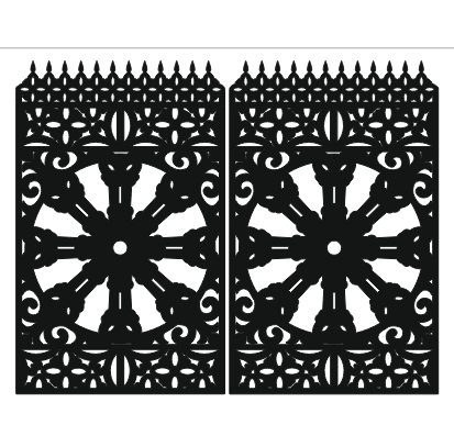Modern Metal Gate DXF, SVG & AI Files – Ornate Garden Gate CNC & Laser Cutting Design