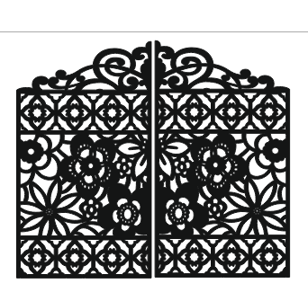 Floral Metal Gate DXF, SVG & AI Files – Ornate Garden Gate CNC & Laser Cutting Design