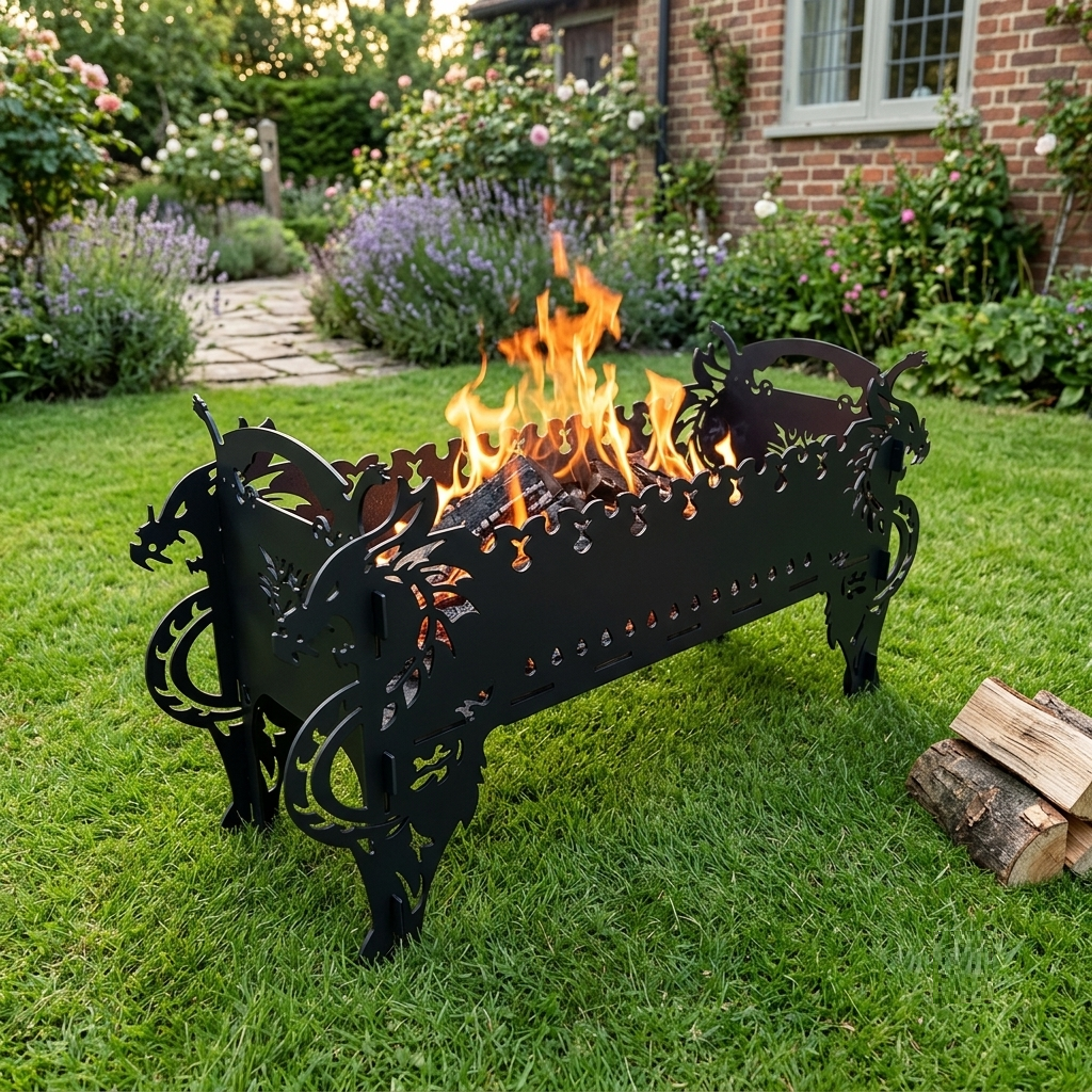 7 Barbecue Fire Pit Cutting Files Bundle| Outdoor Fire Pit CNC Laser Cut File | Grill Pit Digital Design