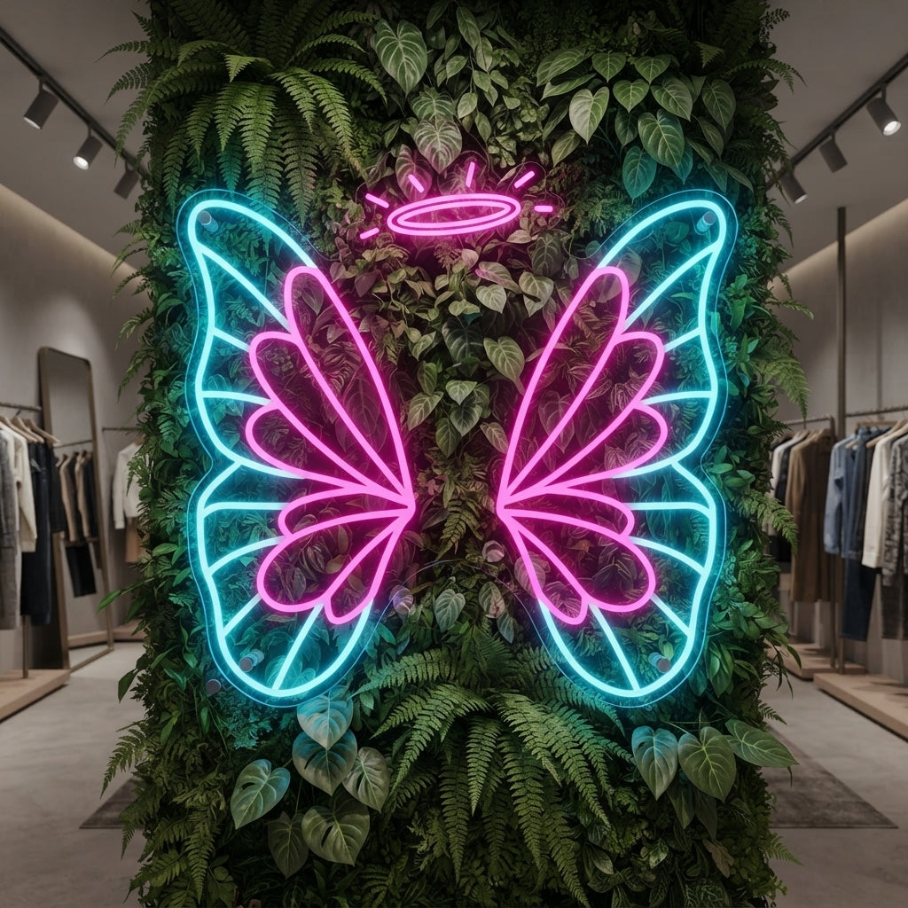 Butterfly Wings Neon Sign DXF, SVG & AI Files – LED Light CNC & Laser Cutting Design