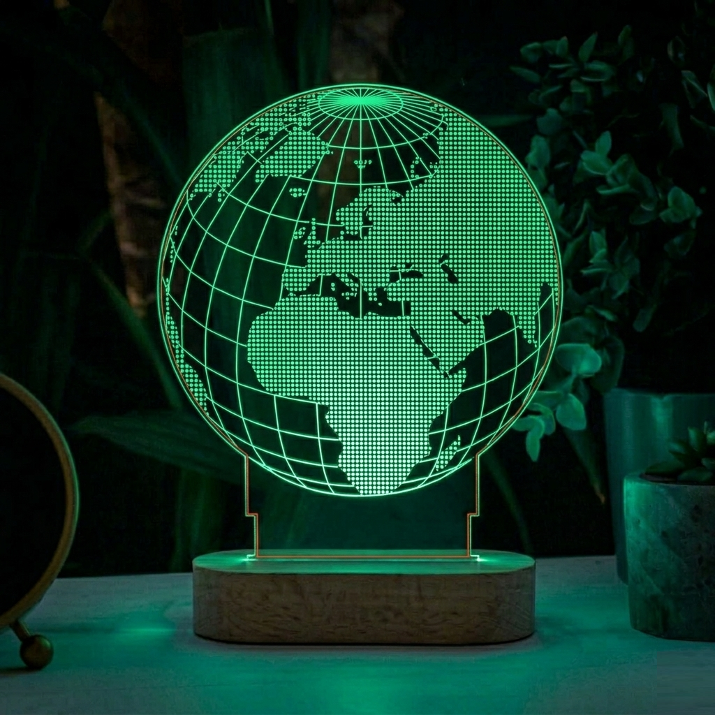 Earth Globe Laser Cut DXF AI EPS Files