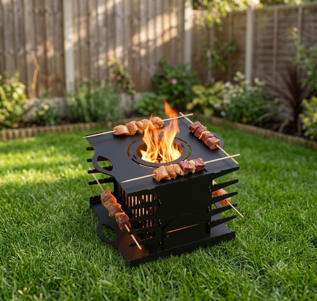 7 Barbecue Fire Pit Cutting Files Bundle| Outdoor Fire Pit CNC Laser Cut File | Grill Pit Digital Design
