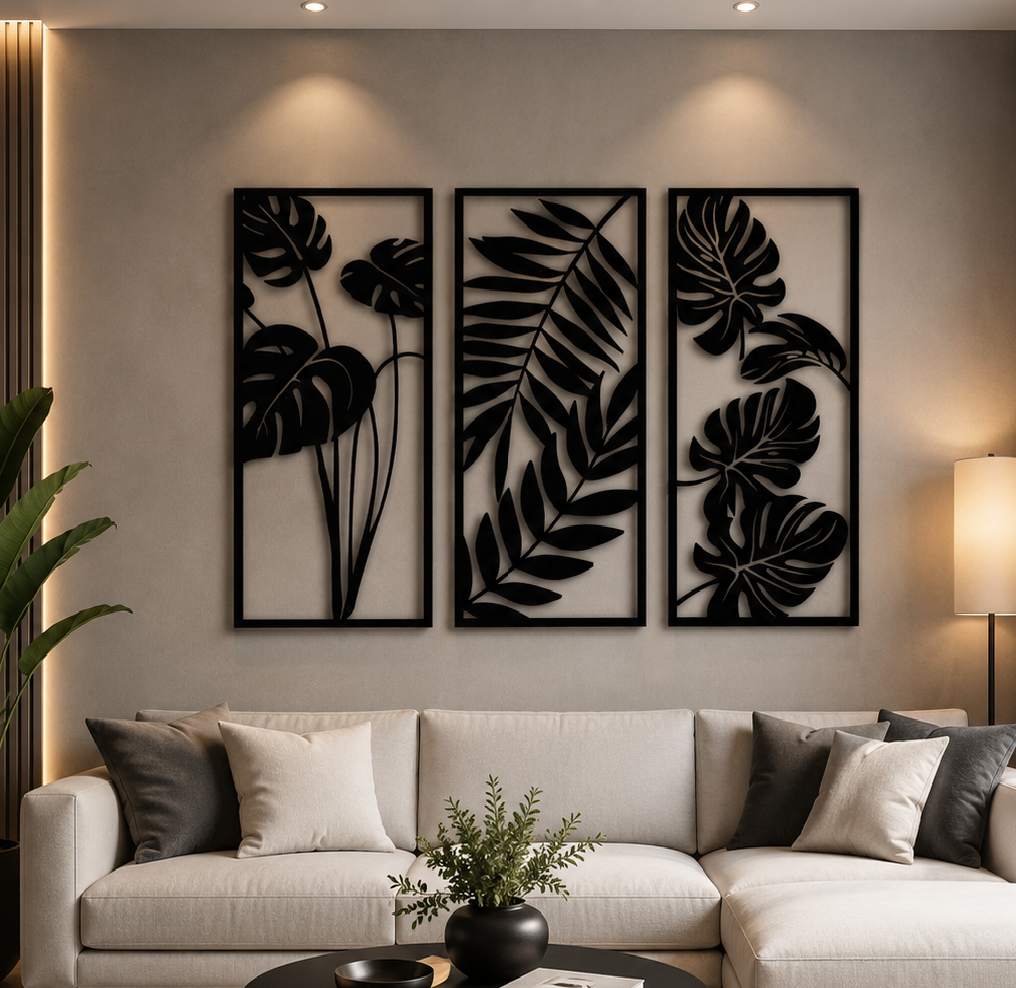 Tropical Leaves Wall Decor SVG | Wall Art | DXF AI Files for CNC, Laser & Plasma Cutting