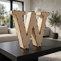 Wooden 3D Letter W CDR File | CNC Woodworking Design | 3D Alphabet Letter Cutting Template