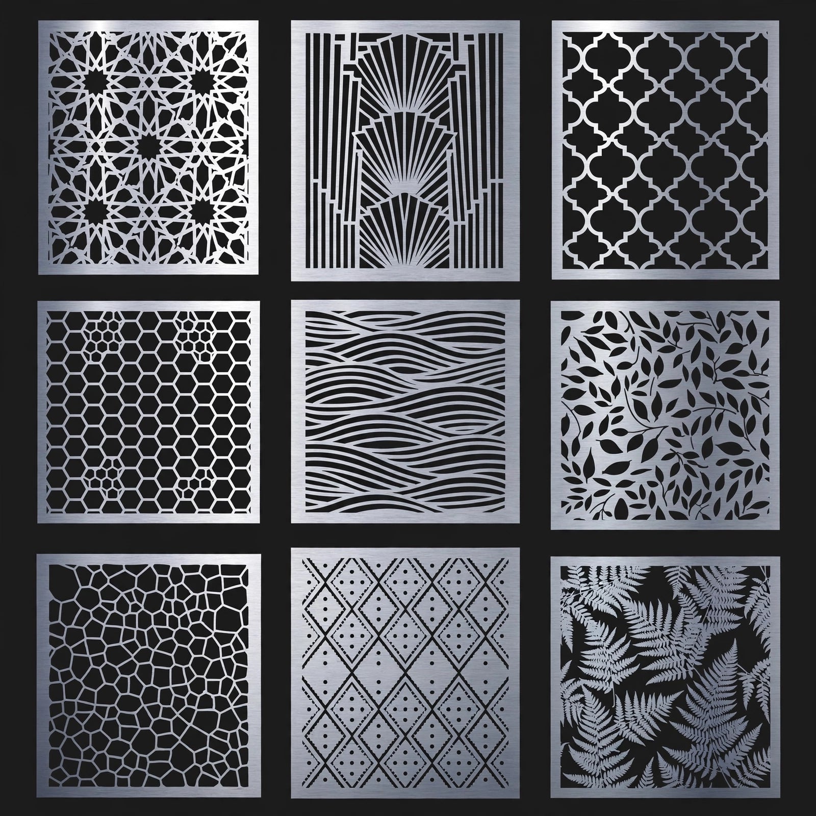 100 Metal Patterns CDR Bundle | CNC Metal Panel Designs | Laser Cut Decorative Patterns | CorelDRAW CDR Files