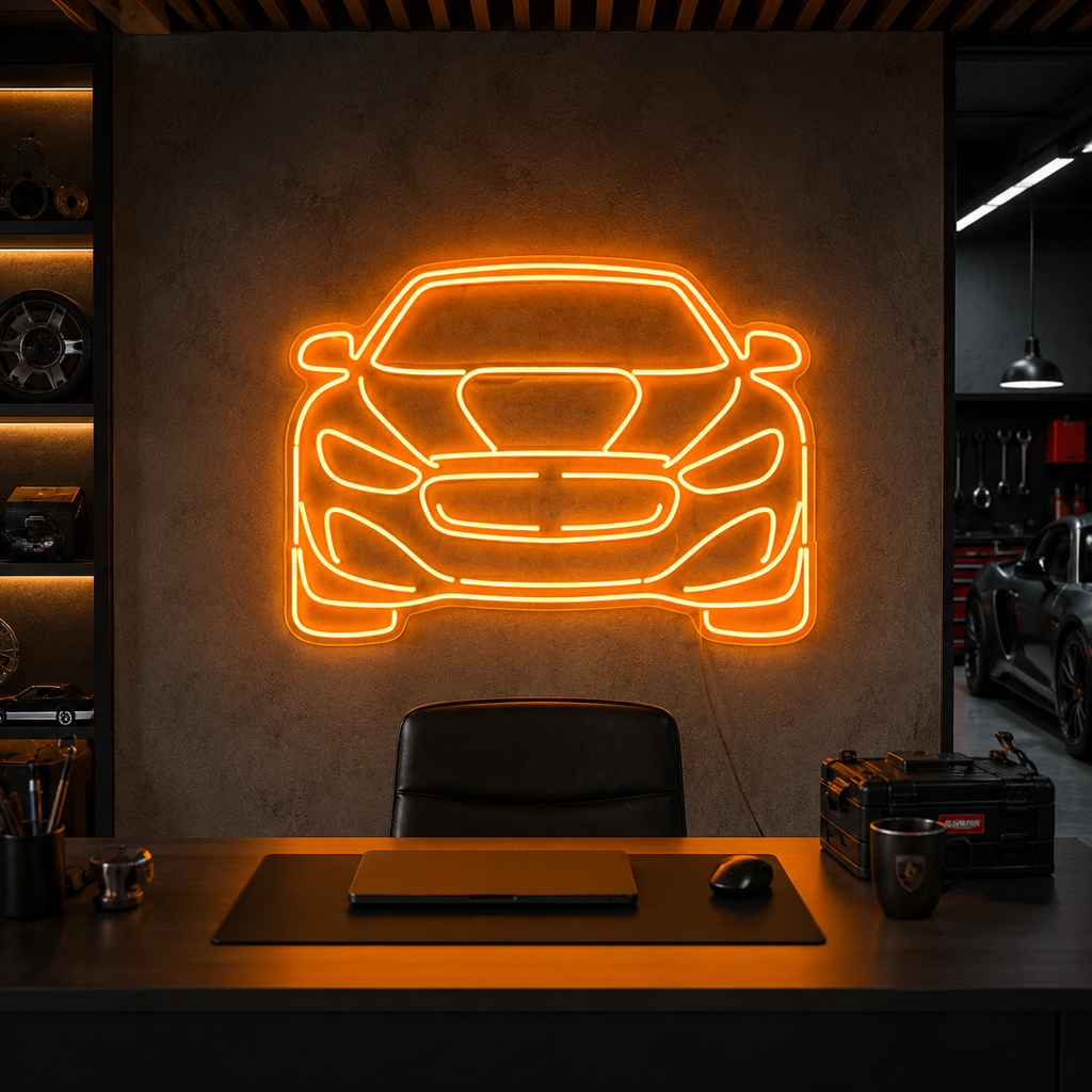 Car Neon Sign DXF, SVG & AI Files – LED Light CNC Cutting Design