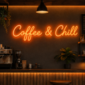 Coffee & Chill Neon Sign DXF, AI, EPS & SVG Files – LED Light CNC & Laser Cutting Design