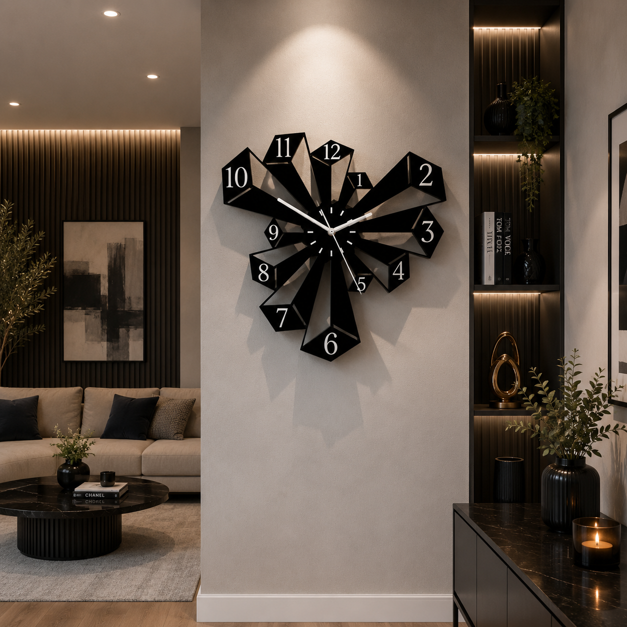 Geometric Clock DXF, AI & SVG | CNC Laser Cut Digital File