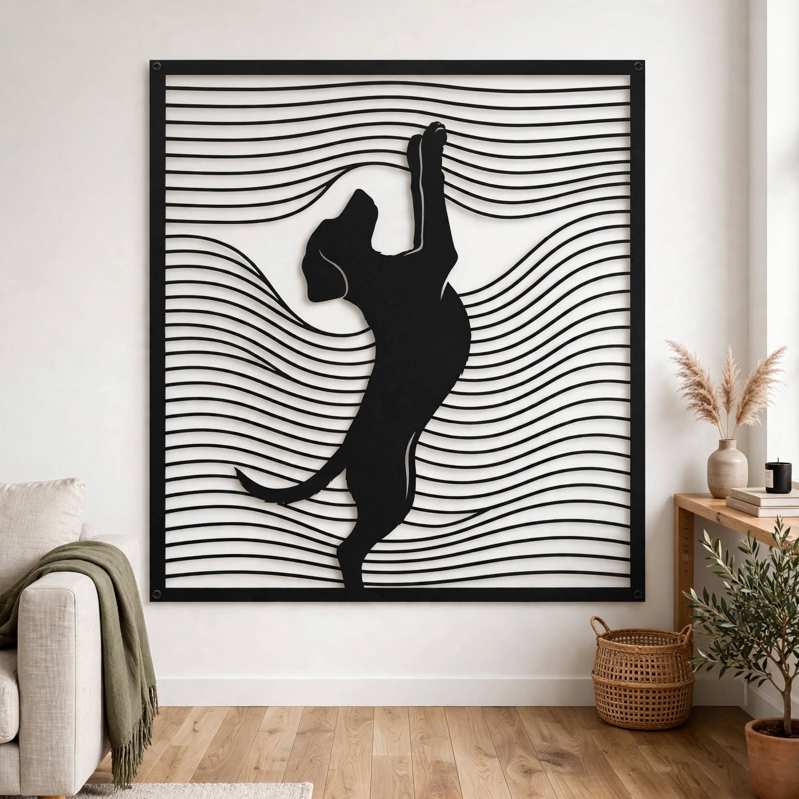 Jumping Dog Wall Art DXF SVG AI – Dynamic Dog Metal & Wooden Decor