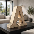Wooden 3D Letter A CDR DXF SVG EPS AI | CNC & Laser Cut Alphabet Decor | 3D Wooden Letter Digital Cutting File