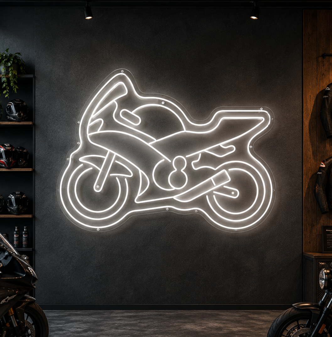 Motorcycle Neon Sign DXF, SVG & AI Files – LED Light CNC Cutting Design