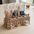 Carved Pencil Holder CDR DXF SVG EPS AI | CNC & Laser Cut File | Wooden Desk Organizer Digital Cutting Design