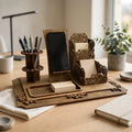 Wooden Office Desk Organizer CDR DXF SVG EPS AI | CNC & Laser Cut File | Desk Storage Organizer Digital Cutting Design